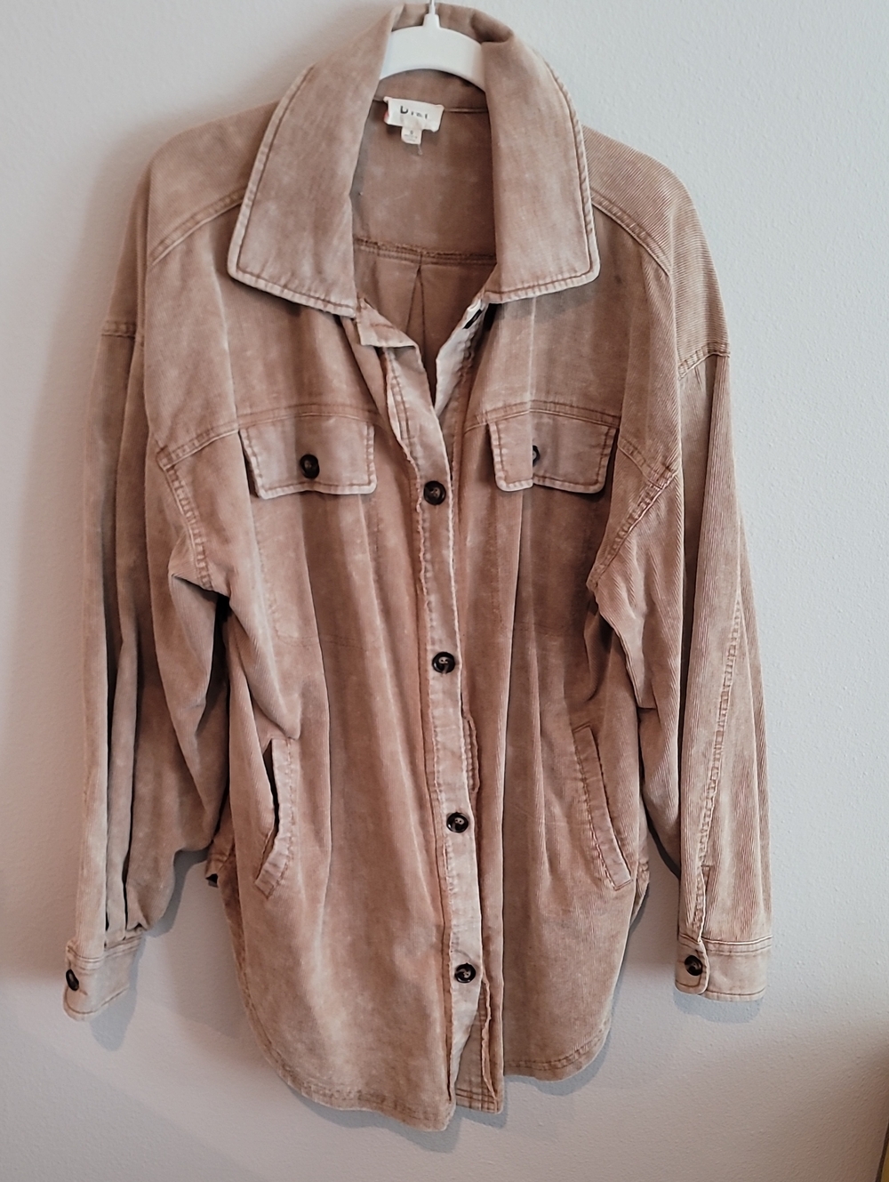 BiBi Beige Corduroy Button-Front Jacket